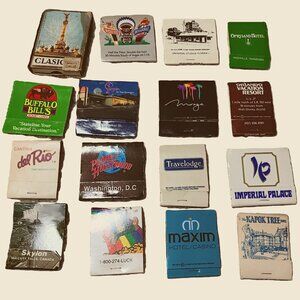 Lot of 16 Random Vintage Advertising Matchbooks, one wooden, some used, …